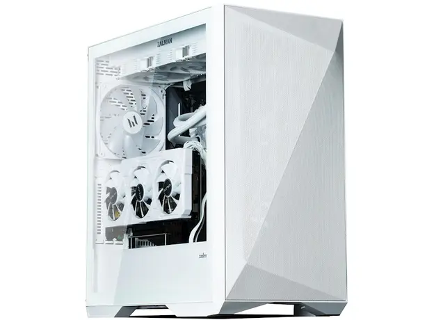 ქეისი Zalman PC case Z9 Iceberg MS without PSU, 2xUSB3.0, 2xUSB2.0, 1xUSB 3.1 Gen2 Type-C, 4x140mm ARGB, VGA 390mm, LCS ready, TG Side Panel, EATX, white, 3 image