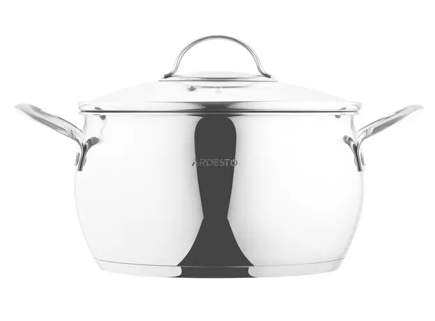 ქვაბი Ardesto Casserole with glass lid Gemini Liguria, 5l, stainless steel, 5 image