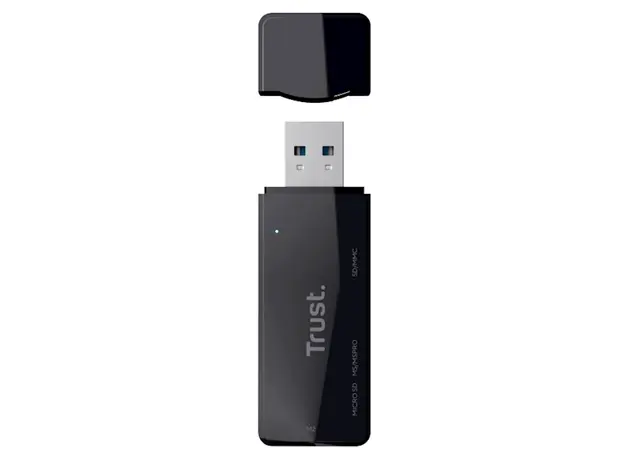 ბარათის წამკითხველი Trust Nanga USB-A to M2 / SD Card Reader, Black, 5 image