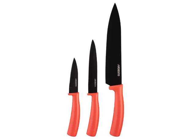 დანების ნაკრები Ardesto Black Mars Knives Set 3 pcs, red, stainless steel, plastic, 2 image