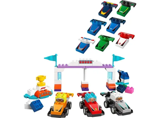 ლეგო LEGO Constructor DUPLO Town F1 Team Race Cars & Drivers, 3 image