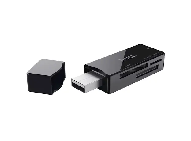 ბარათის წამკითხველი Trust Nanga USB-A to M2 / SD Card Reader, Black, 3 image