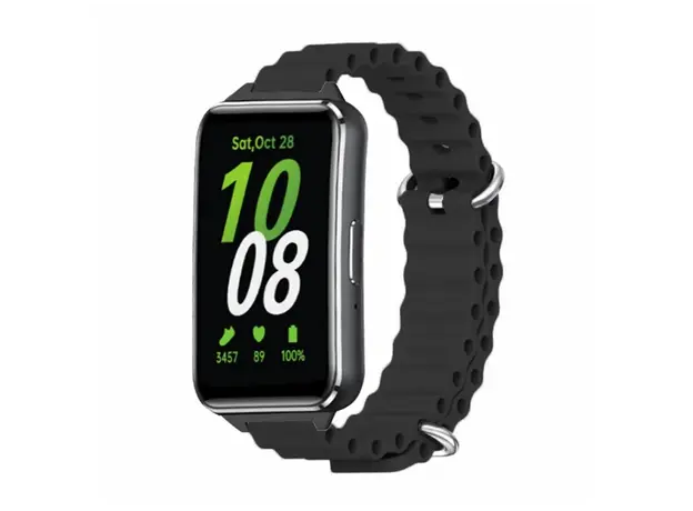 სმარტ საათის სამაჯური For Samsung Galaxy Fit3 Replacement Strap Drop-resistant Silicone Watch Band - Black, 3 image