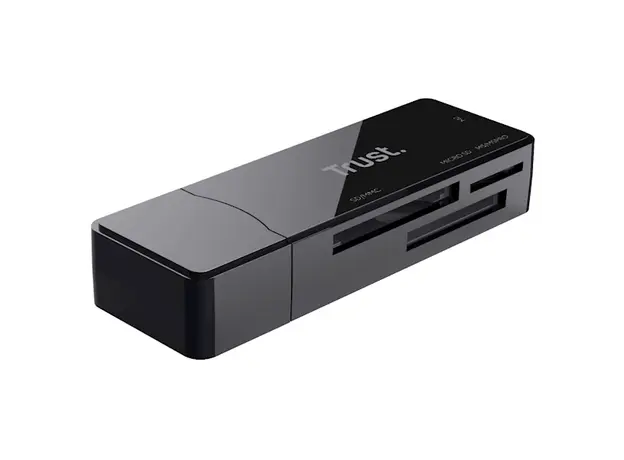 ბარათის წამკითხველი Trust Nanga USB-A to M2 / SD Card Reader, Black