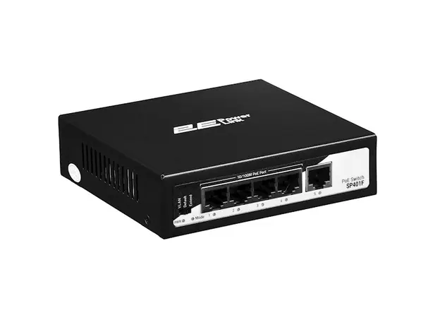 სვიჩი 2E 2E-SP401F-2 PowerLink, 5-Port, PoE+Switch, Black, 3 image