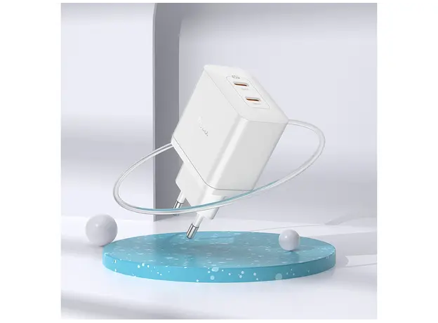 ადაპტერი Hoco N35 Streamer dual-port PD45W (2C) charger white, 4 image