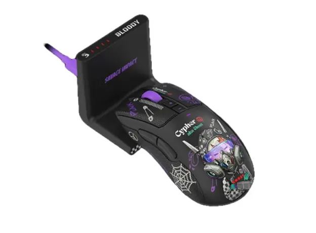 მაუსი A4Tech Bloody R73 Ultra Duo Dual Mode Wireless Gaming Mouse Cypher Ghost, 3 image