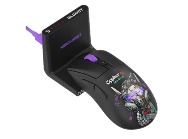 მაუსი A4Tech Bloody R73 Ultra Duo Dual Mode Wireless Gaming Mouse Cypher Ghost, 2 image