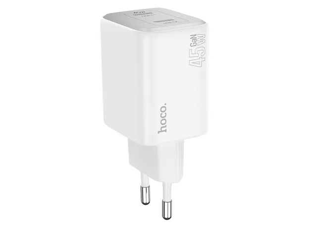 ადაპტერი Hoco N42 Elogiado dual-port PD45W (2C) charger white, 3 image