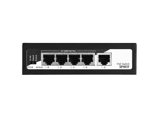 სვიჩი 2E 2E-SP401F-2 PowerLink, 5-Port, PoE+Switch, Black, 4 image