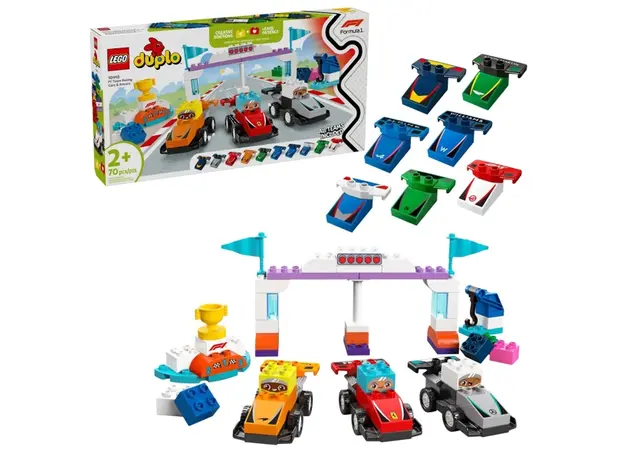 ლეგო LEGO Constructor DUPLO Town F1 Team Race Cars & Drivers, 2 image