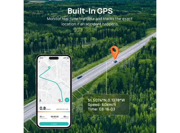 მანქანის ვიდეო რეგისტრატორი 70mai Dash Cam A510, Built in GPS, 140°, Car Video Recorder, Black, 8 image