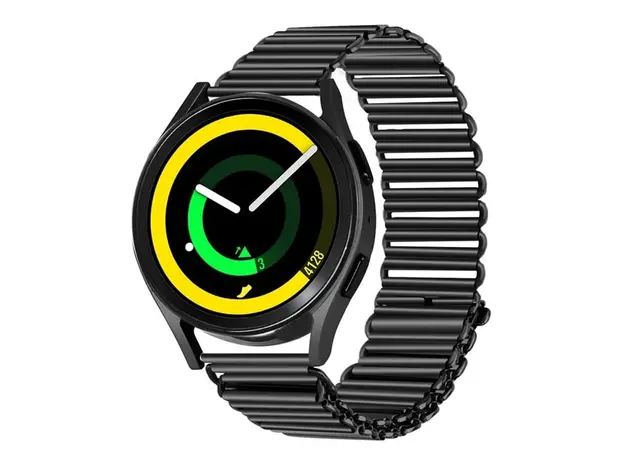 სმარტ საათის სამაჯური Stainless Steel Wrist Band 20mm Adjustable Hollow Watch Strap - Black, 3 image