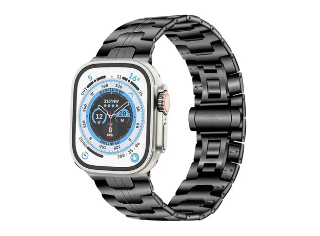 სმარტ საათის სამაჯური TVC Samsung Galaxy Watch Ultra 47mm Watch Band Solid Stainless Steel Metal Strap - Black