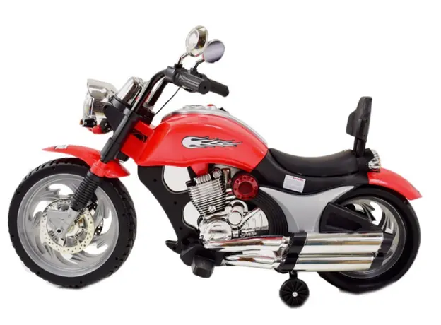 ბავშვის ელექტრო მოტოციკლი 0001R ტყავის სავარძლით