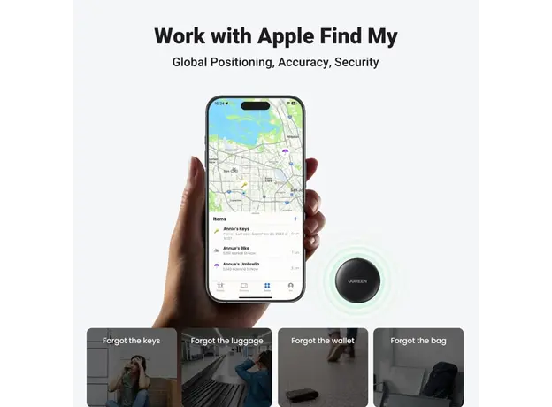 Bluetooth თრექერი UGREEN CM520 (60387), Apple Certified, Smart Bluetooth Finder, Black, 5 image