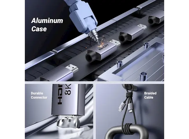 HDMI კაბელი UGREEN HD171(25911), 8K HDMI To HDMI, 3M, Grey, 7 image