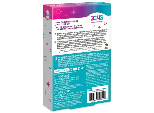 ტუჩის გლოსების ნაკრები Make It Real 10059MR 3C4G, Fairy Light-Up Lip Gloss