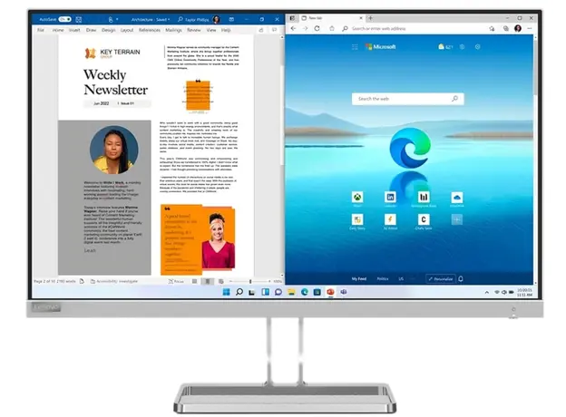 მონიტორი Lenovo 67ACKAC4EU L27e-40, 27", Monitor, FHD, VA, HDMI, VGA, Cloud Grey