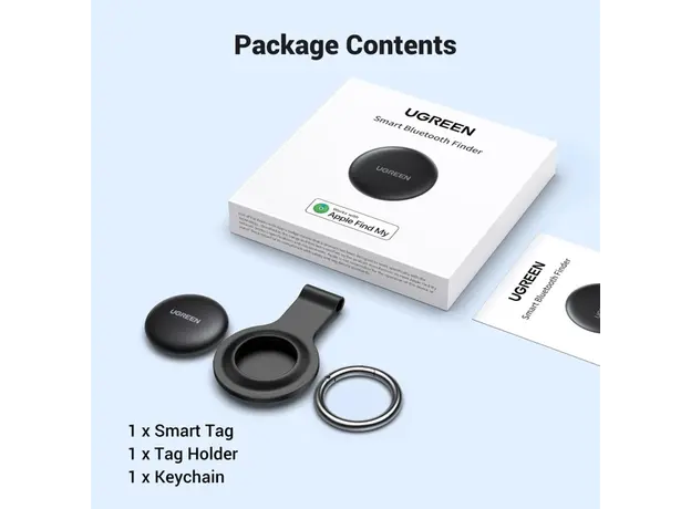 Bluetooth თრექერი UGREEN CM520 (60387), Apple Certified, Smart Bluetooth Finder, Black, 11 image