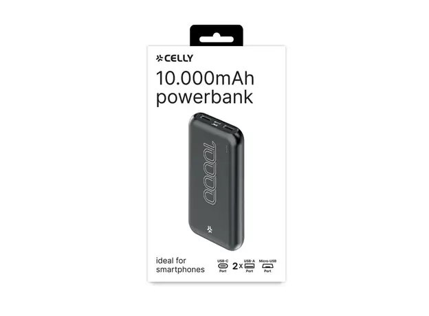 პორტატული დამტენი Celly 10W Energy Power Bank (10000mAh) Black, 3 image