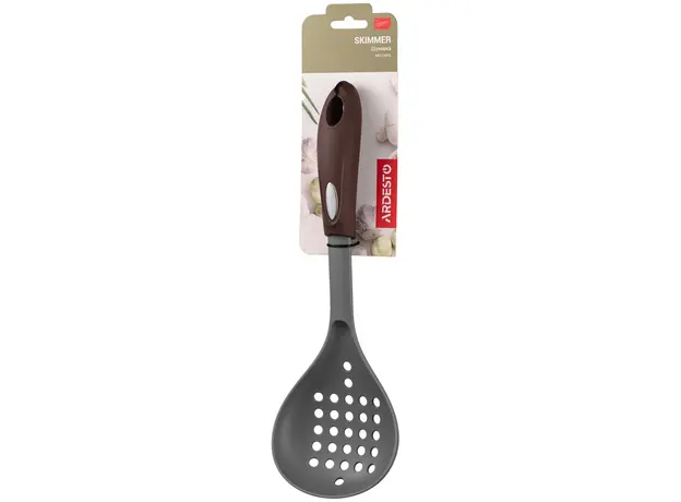 ჩამჩა Ardesto Skimmer Gemini, 32cm, nylon, gray-brown
