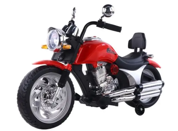 ბავშვის ელექტრო მოტოციკლი 0001R ტყავის სავარძლით, 2 image