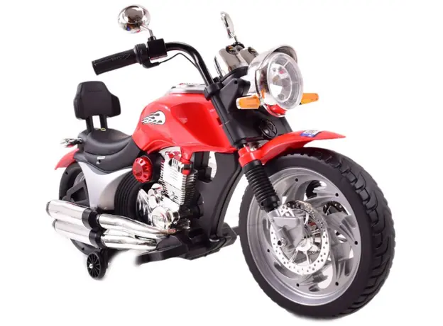 ბავშვის ელექტრო მოტოციკლი 0001R ტყავის სავარძლით, 3 image