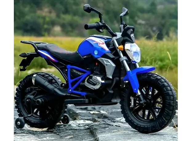 ბავშვის ელექტრო მოტოციკლი 608BLU ტყავის სავარძლითა და კაუჩუკის საბურავებით, 3 image