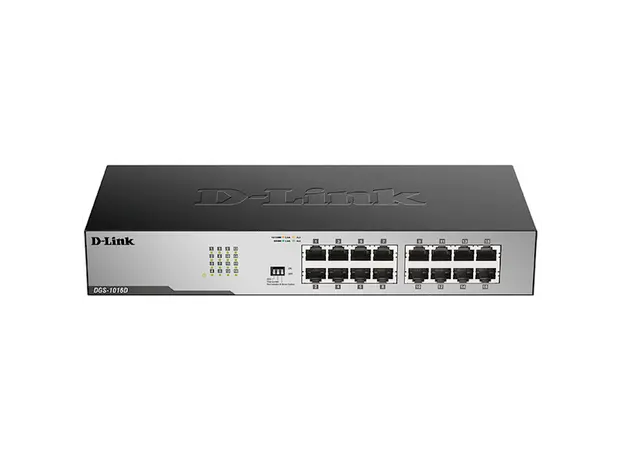 სვიჩი D-Link DGS-1016D Unmanaged Switch 16x1000Base-T, Surge 1KV, metal case, 2 image