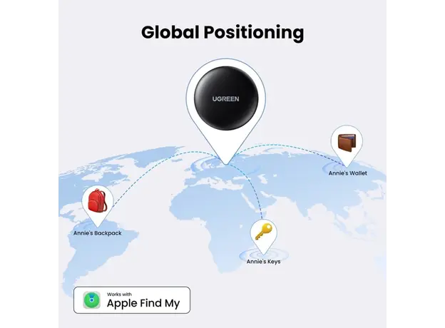 Bluetooth თრექერი UGREEN CM520 (60387), Apple Certified, Smart Bluetooth Finder, Black, 16 image
