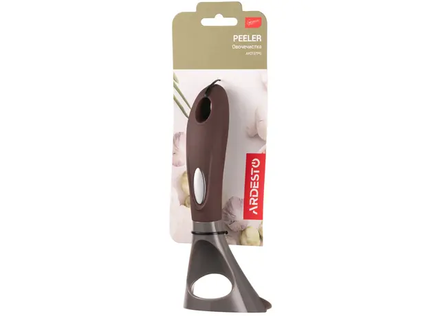 ბოსტნეულის სათლელი Ardesto Peeler Gemini, 19.5cm, stainless steel, nylon, gray-brown