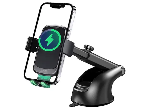 მობილურის დამჭერი 2E 2E-WCQ01-10, Wireless Charger Phone Holder, Black, 3 image