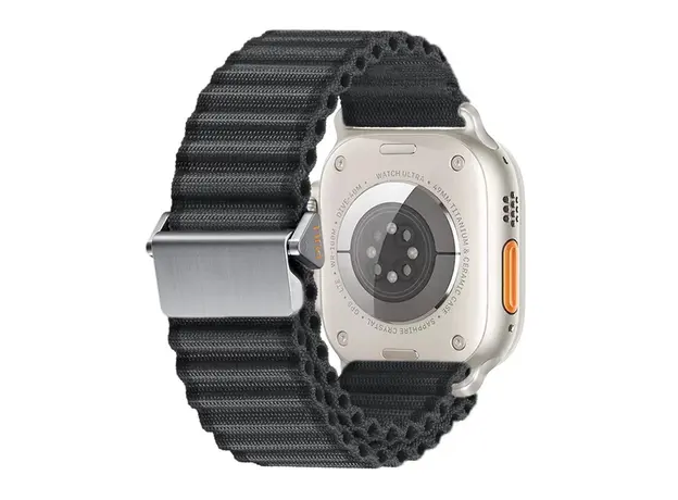 სმარტ საათის სამაჯური TVC Apple Watch Series 10 42mm / 9 8 7 41mm / SE (2023) SE (2022) SE 6 5 4 40mm / 3 2 1 38mm Wavy Texture Nylon Strap - Black