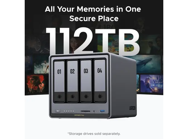 შენახვის სისტემა UGREEN NASync DXP4800 Plus (35261), Intel Gold 8505, 8GB, Diskless, RJ45, USB, Type-C, HDMI, Space Gray, 7 image
