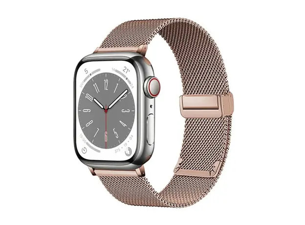 სმარტ საათის სამაჯური TVC KALEBOL Magnetic Buckle Watch Band for Apple Watch Series 10 9 8 7 SE 6 5 4 3 2 1 42mm 41mm 40mm 38mm Stainless Steel Strap - Rose Gold