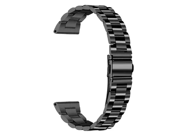 სმარტ საათის სამაჯური For Samsung Galaxy Watch Stainless Steel 3-Bead Watch Strap 20mm Replace Band - Black