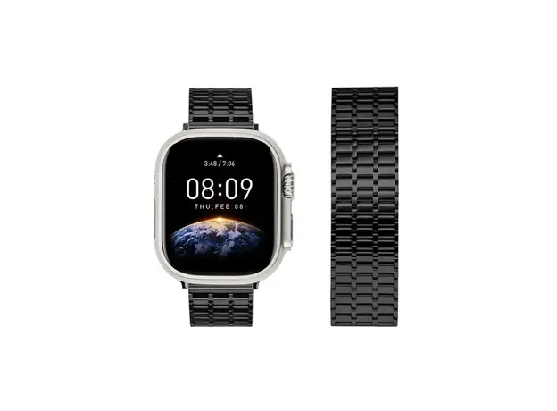 სმარტ საათის სამაჯური TVC LEMONDA Magnetic Strap For Apple Watch Series 10 Ultra 9 8 7 SE 6 5 4 3 2 1 46mm 49mm 45mm 44mm 42mm Metal Watch Band - Black, 4 image