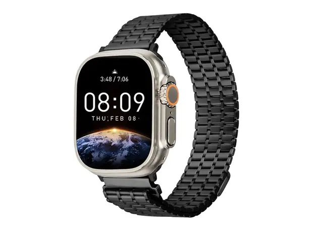 სმარტ საათის სამაჯური TVC LEMONDA Magnetic Strap For Apple Watch Series 10 Ultra 9 8 7 SE 6 5 4 3 2 1 46mm 49mm 45mm 44mm 42mm Metal Watch Band - Black