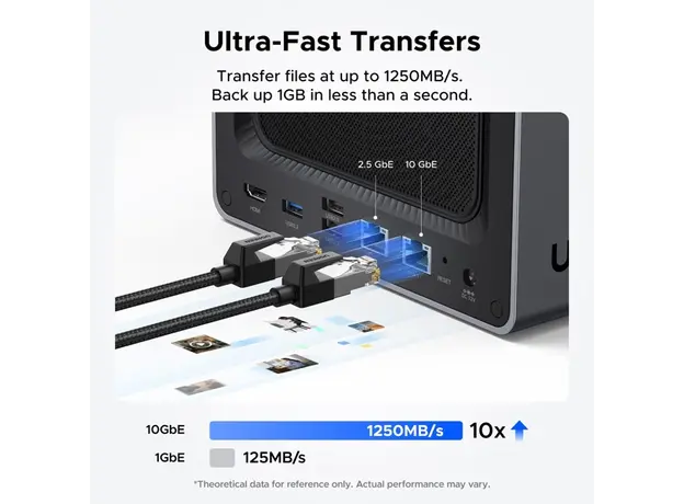 შენახვის სისტემა UGREEN NASync DXP4800 Plus (35261), Intel Gold 8505, 8GB, Diskless, RJ45, USB, Type-C, HDMI, Space Gray, 9 image
