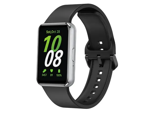 სმარტ საათის სამაჯური For Samsung Galaxy Fit3 Watch Band Soft Silicone Strap Replacement - Black, 3 image