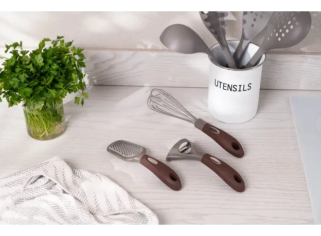 ბოსტნეულის სათლელი Ardesto Peeler Gemini, 19.5cm, stainless steel, nylon, gray-brown, 3 image