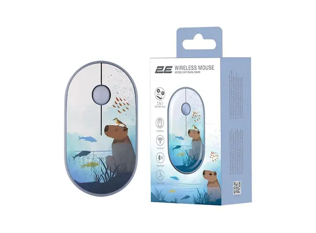 მაუსი 2E Mouse MF300 CAPYBARA SWIM Silent WL BT, Blue, 6 image