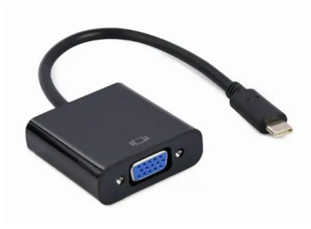 ადაპტერი Gembird A-CM-VGAF-01 USB Type-C to VGA adapter cable 15cm Black