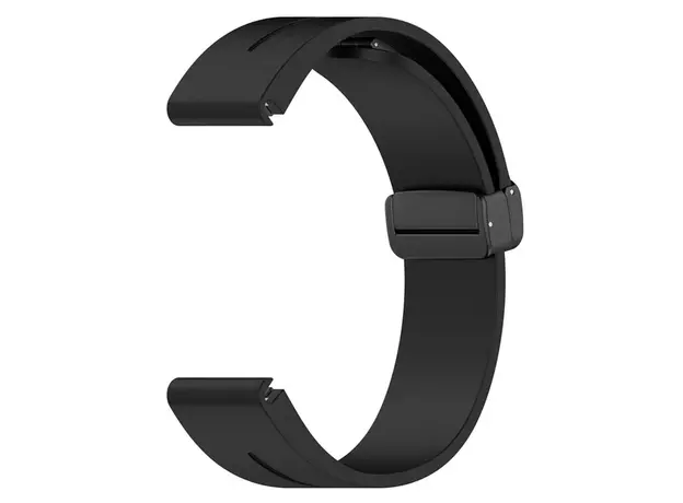 სმარტ საათის სამაჯური 42mm Watch Strap Black Buckle 20mm Magnetic Silicone Band - Black, 3 image