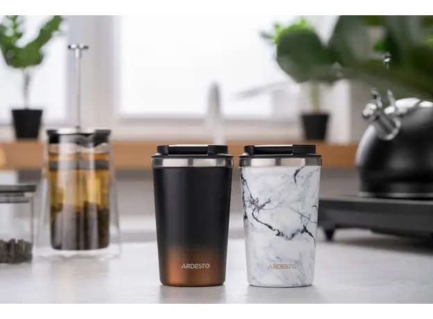 თერმოსი Ardesto Travel mug Marmo, 360ml, stainless steel, 3 image