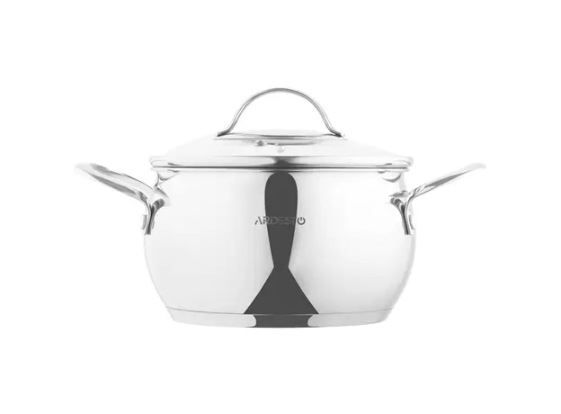 ქვაბი Ardesto Casserole with glass lid Gemini Liguria, 3l, stainless steel, 4 image