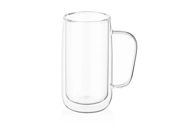 ჭიქების ნაკრები Ardesto Doublewall mug set with handles, 400ml, 2pcs, borosilicate glass, transparent, 5 image