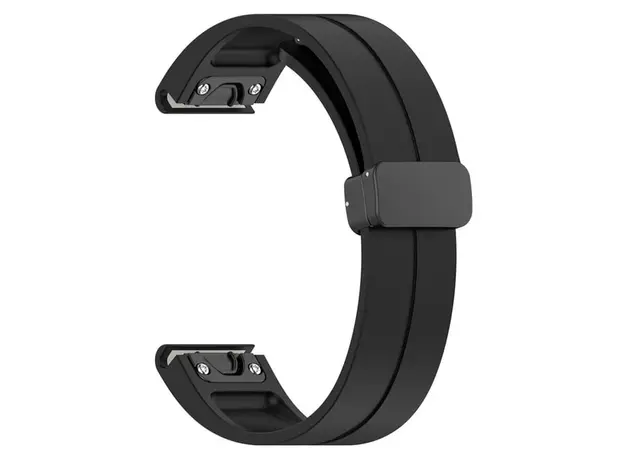 სმარტ საათის სამაჯური 42mm Watch Strap Black Buckle 20mm Magnetic Silicone Band - Black, 2 image