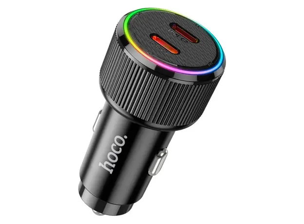 მანქანის დატენი Hoco NZ14B Guerrero PD50W Dual-Type-C car charger black